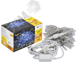 Гирлянда нить 10 м 100 светодиодов белый свет IP44 прозрачный шнур 3 м 230 В мерцание транзит LIGHTING - фото 3