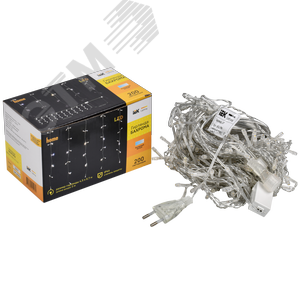 Гирлянда бахрома 4,5х0,7 м 200 светодиодов белый свет IP44 прозрачный шнур 3 м 230 В транзит LIGHTING - фото 3