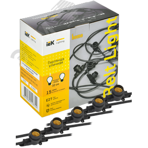 Гирлянда Белт-Лайт 5 м 15 патронов E27 без ламп IP65 черный шнур 2 м 230 В транзит LIGHTING - фото 3