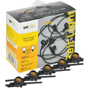 Гирлянда Белт-Лайт 10 м 20 патронов E27 без ламп IP65 черный шнур 2 м 230 В транзит LIGHTING - фото 3