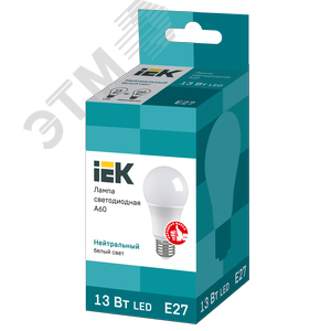 Лампа светодиодная A60 груша 13Вт 230В 3000К E27 - фото 3