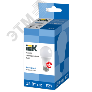 Лампа светодиодная A60 груша 15Вт 230В 4000К E27 - фото 3