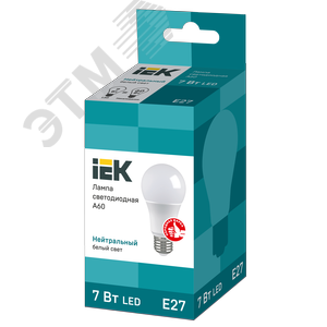 Лампа светодиодная A60 груша 7Вт 230В 3000К E27 - фото 3