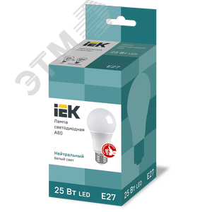 Лампа светодиодная A80 груша 25Вт 230В 4000К E27 - фото 3