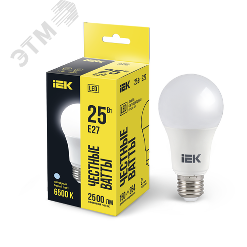 Лампа светодиодная A80 груша 25Вт 230В 6500К E27 - фото 1