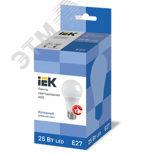 Лампа светодиодная A80 груша 25Вт 230В 6500К E27 - фото 3