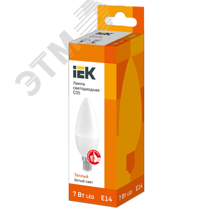 Лампа светодиодная C35 свеча 7Вт 230В 3000К E14 - фото 3