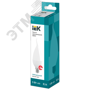 Лампа светодиодная CB35 свеча на ветру 5Вт 230В 4000К E14 - фото 3