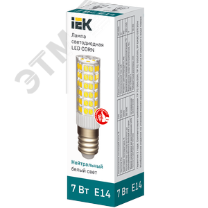 Лампа светодиодная CORN капсула 7Вт 230В 4000К керамика E14 - фото 3
