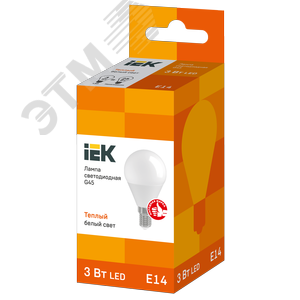 Лампа светодиодная G45 шар 3Вт 230В 3000К E14 - фото 3