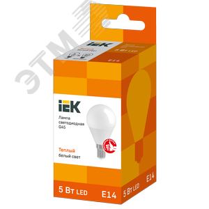 Лампа светодиодная G45 шар 5Вт 230В 3000К E14 - фото 3