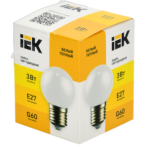 Лампа LIGHTING светодиодная декоративная G60 шар 3Вт 230В теплый белый E27 - фото 3