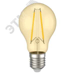 Лампа светодиодная A60 груша золото 9Вт 230В 2700К E27 серия 360 град - фото 2