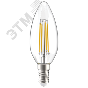 Лампа светодиодная C35 свеча прозрачная 5Вт 230В 4000К E14 серия 360 град - фото 2