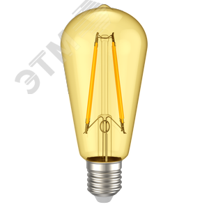Лампа светодиодная ST64 ретро золото 6Вт 230В 2700К E27 серия 360 град - фото 2