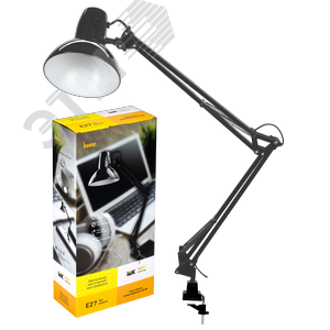 Светильник настольный 1014 пантограф на струбцине Е27 черный - фото 3