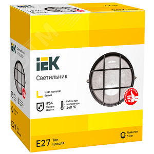 Светильник НПП1302 белый/круг с решеткой 60 Вт IP54 - фото 2