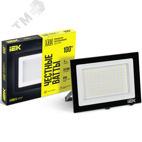 Прожектор светодиодный СДО 06-100 IP65 4000К черный - фото 1