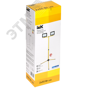 Прожектор светодиодный СДО 06-2x50Ш штатив 6500К IP65 черный - фото 2