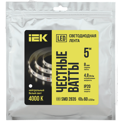Изображение товара Лента светодиодная 5 м LSR-2835NW60-4,8-IP20-12В (шт)