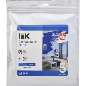 Лента светодиодная 5м LSR-2835B60 4,8Вт/м 12В IP20 60LED/м - фото 3