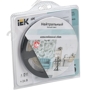 Лента светодиодная 5м LSR-2835NW60 6Вт/м 24В IP20 60LED/м - фото 3