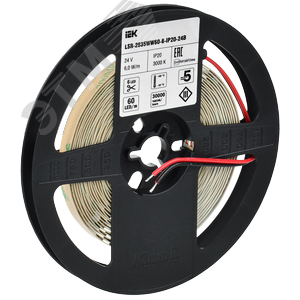 Лента светодиодная 5м LSR-2835WW60 6Вт/м 24В IP20 60LED/м - фото 2