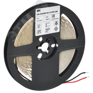 Лента светодиодная 5м LSR-2835WW120 12Вт/м 24В IP20 120LED/м - фото 2