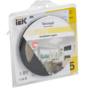 Лента светодиодная 5м LSR-2835WW120 12Вт/м 24В IP20 120LED/м - фото 3