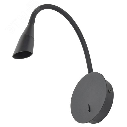 Светильник светодиодный 4701 настенный регулируемый прикроватный Светильник 3Вт 3000К IP44 черный - фото 1