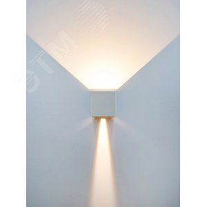 Светильник уличный декоративный для наружного освещения светодиодный квадрат вверх/вниз 5111 настенный 6Вт 4000К IP65 белый - фото 2