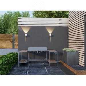 Светильник уличный декоративный для наружного освещения светодиодный квадрат вверх/вниз 5111 настенный 6Вт 4000К IP65 серый - фото 3