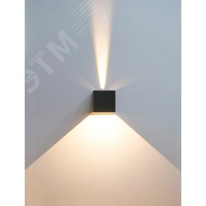 Светильник уличный декоративный для наружного освещения светодиодный квадрат вверх/вниз 5111 настенный 6Вт 4000К IP65 серый - фото 2