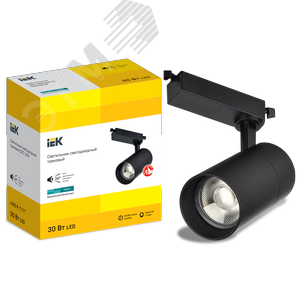 Светильник светодиодный трековый ДТО 1303 30Вт 4000К однофазный 24град черный - фото 3