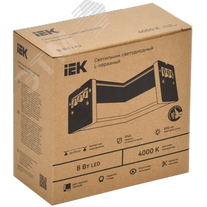 Светильник LED L-образный 1010 8Вт 4000К 117х117мм чер - фото 6