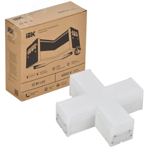 Изображение товара Светильник LED X-образный 1010 12Вт 4000К 180х180мм бел (шт)