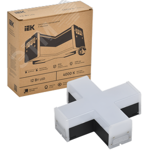 Светильник LED X-образный 1010 12Вт 4000К 180х180мм чер - фото 7