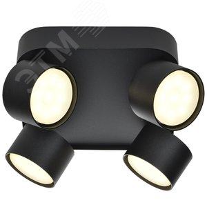 Светильник 4044 накладной потолочный под лампу 4хGX53 черный - фото 2