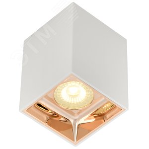 Светильник декоративный 4112 накладной потолочный под лампу GU10 белый/золото пластик - фото 2