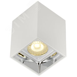 Светильник декоративный 4112 накладной потолочный под лампу GU10 белый/хром пластик - фото 2