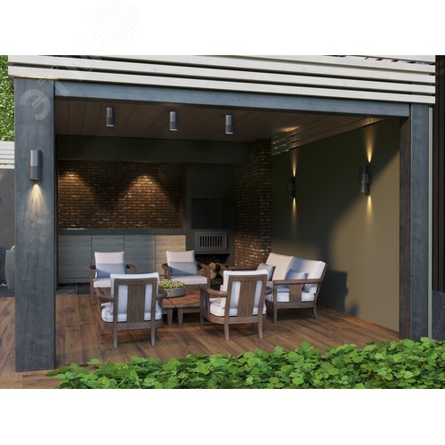 Светильник уличный декоративный для наружного освещения 5110 потолочный под лампу GU10 IP65 серый - фото 4