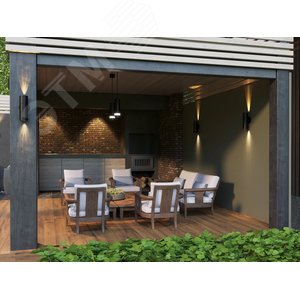 Светильник декоративный уличный для наружного освещения 5113 настенный под лампу 2хGU10 IP65 серый - фото 2