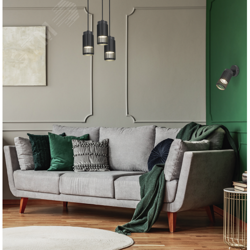 Светильник 4207 настенно-потолочный под лампу GU10 черный - фото 3