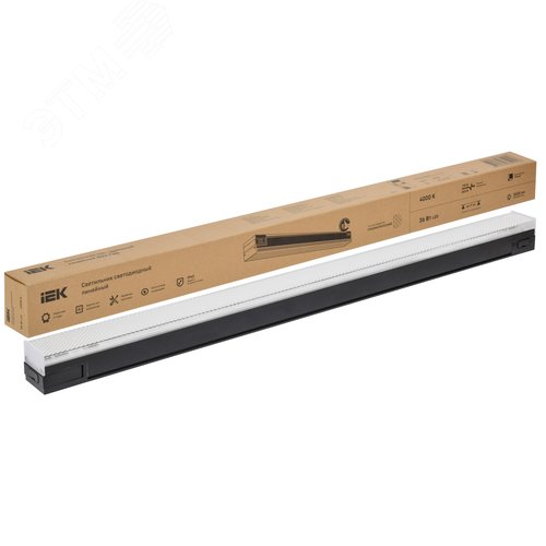 Светильник светодиодный магистральный линейный PRO офисный 1022 36Вт 4000К 900мм призма черный - фото 6