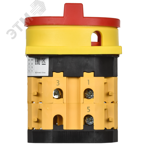 Переключатель кулачковый закрытая рукоятка аварийная 25А схема 10 - фото 4