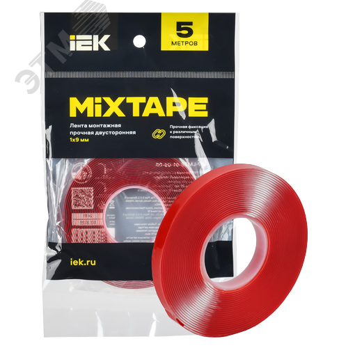 MIXTAPE PRO Лента монтажная прочная двусторонняя 1х9мм 5м IEK - фото 3