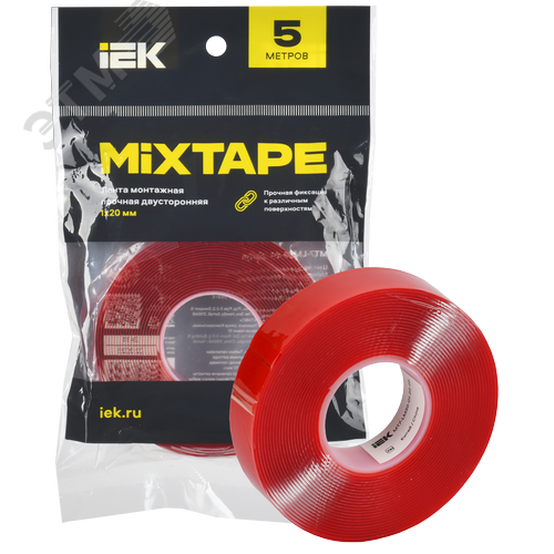 MIXTAPE PRO Лента монтажная прочная двусторонняя 1х20мм 5м IEK - фото 2
