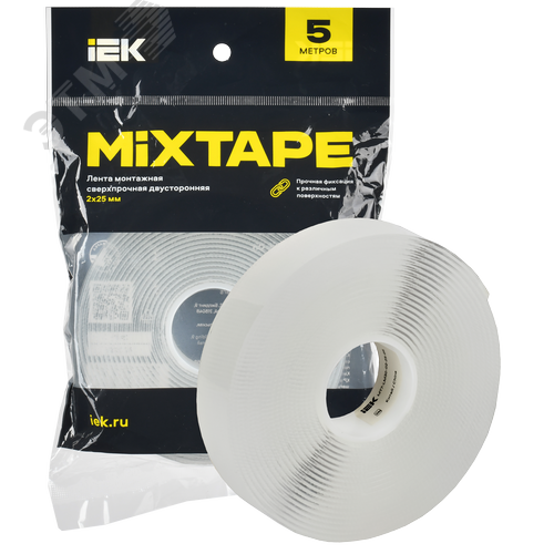 MIXTAPE PRO Лента монтажная сверхпрочная двусторонняя 2х25мм 5м IEK - фото 2