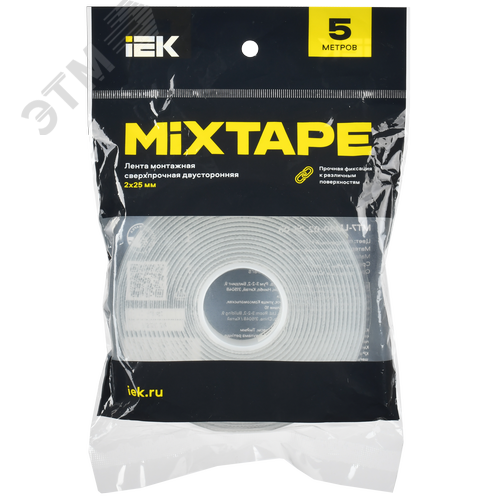 MIXTAPE PRO Лента монтажная сверхпрочная двусторонняя 2х25мм 5м IEK - фото 7