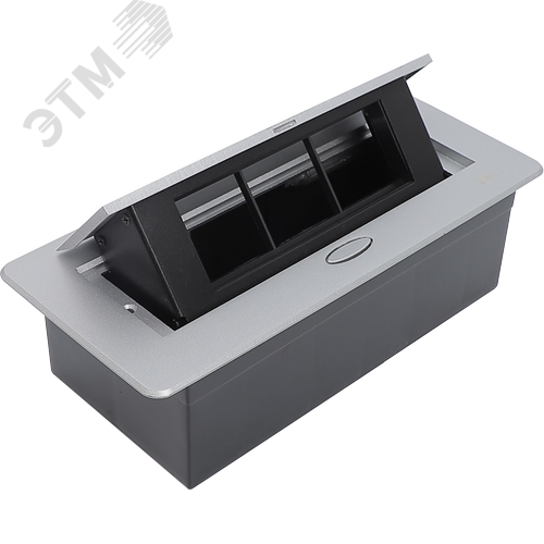 PRIMER Блок розеточный с выдвижной крышкой на 6 модулей серебро IEK - фото 3